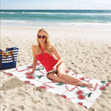 Hand drawn cherry pattern Beach Towel