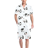 Cute cows pattern Men's V-Neck Short Pajama Set