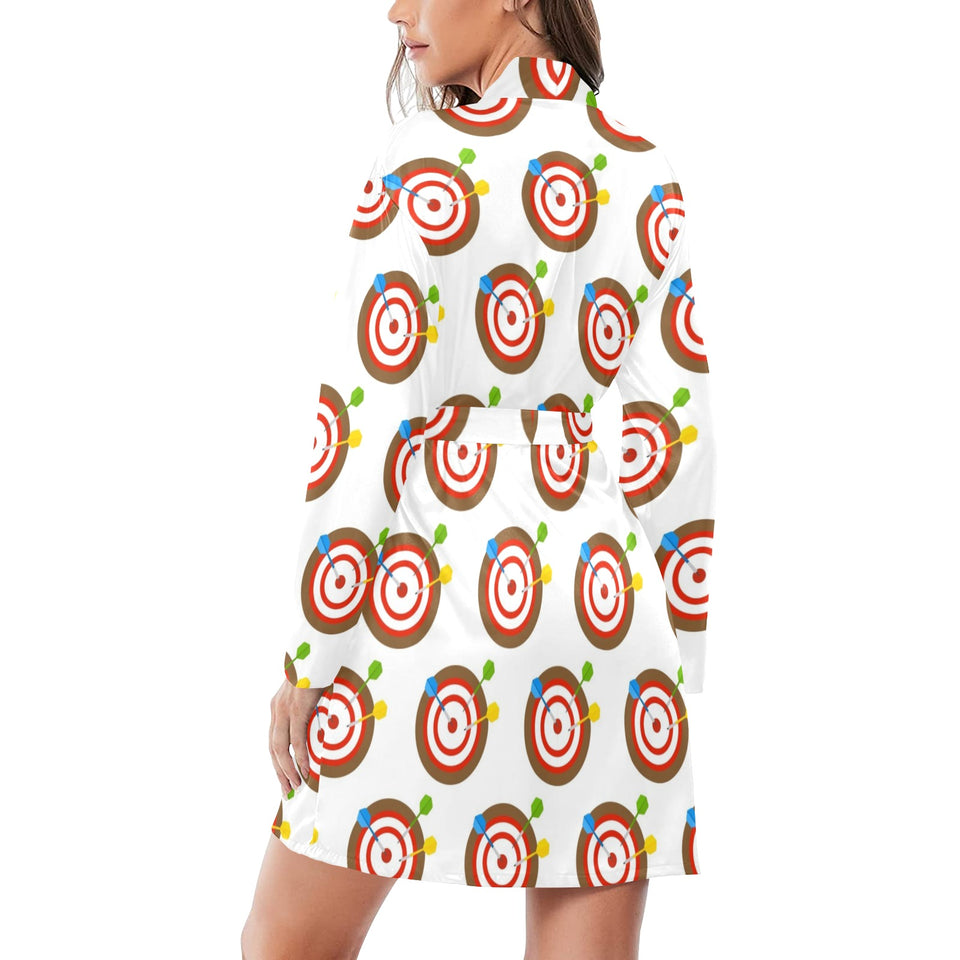 Darts Pattern Print Design 04 Women's Long Sleeve Belted Night Robe