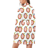 Darts Pattern Print Design 04 Women's Long Sleeve Belted Night Robe