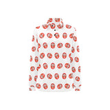 Daruma japanese wooden doll pattern Women's Long Sleeve Polo Shirt