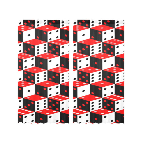 Dice Pattern Print Design 02 Gauze Curtain
