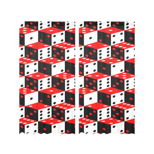 Dice Pattern Print Design 02 Gauze Curtain