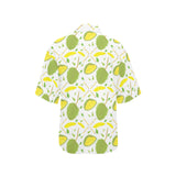Durian pattern background Women's All Over Print Hawaiian Shirt