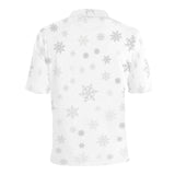 Snowflake pattern white background Men's All Over Print Polo Shirt