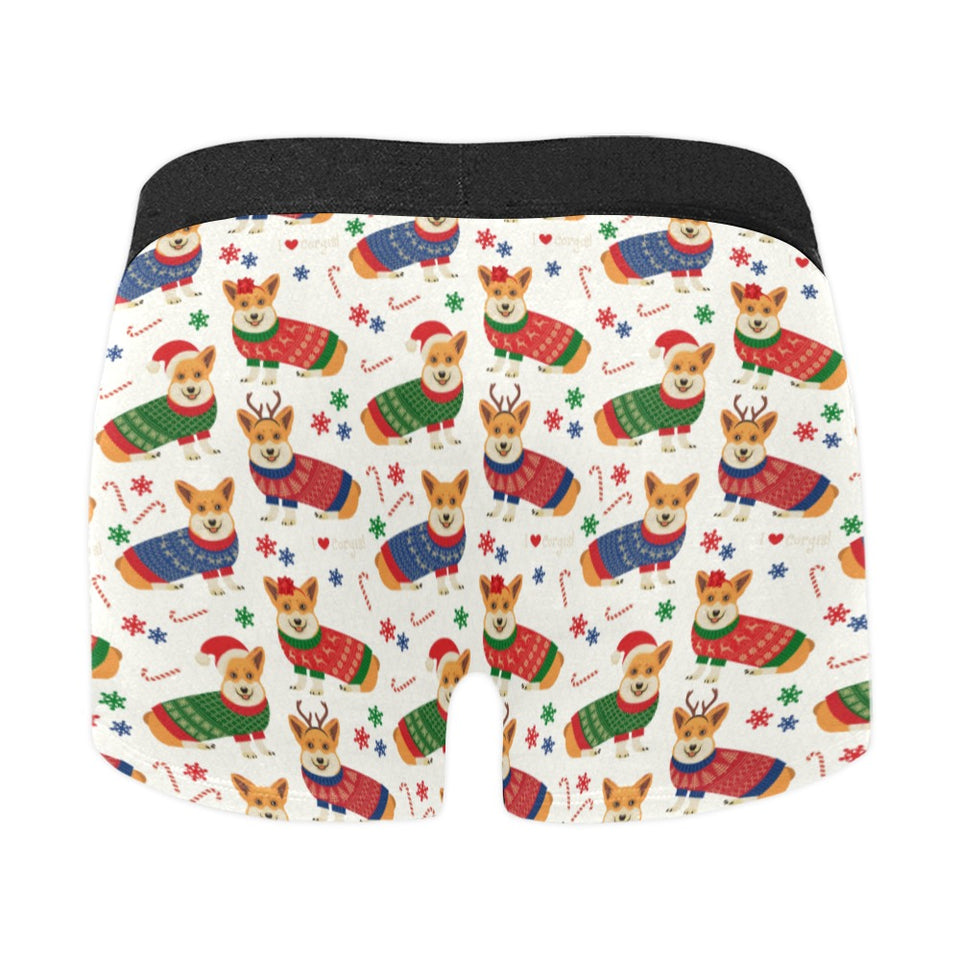 Corgi Christmas Pattern Men's All Over Print Boxer Briefs Men's Underwear
