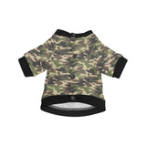 Dark Green camouflage pattern All Over Print Pet Dog Round Neck Fuzzy Shirt