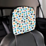 Math Pattern Print Design 05 Car Headrest Cover