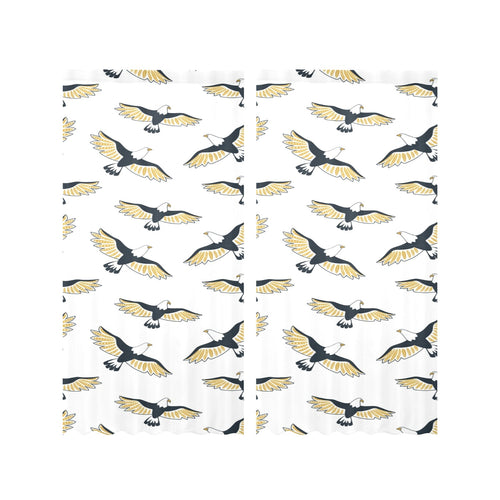 Eagle Pattern Print Design 03 Gauze Curtain
