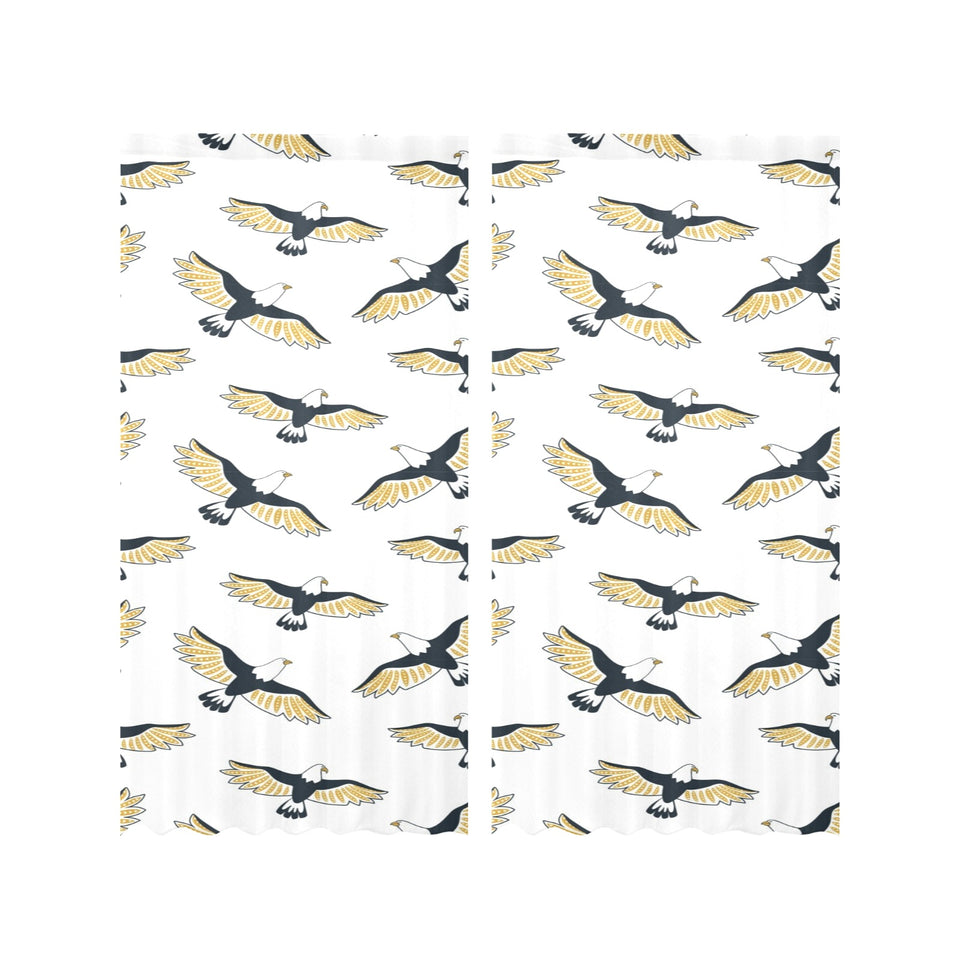 Eagle Pattern Print Design 03 Gauze Curtain