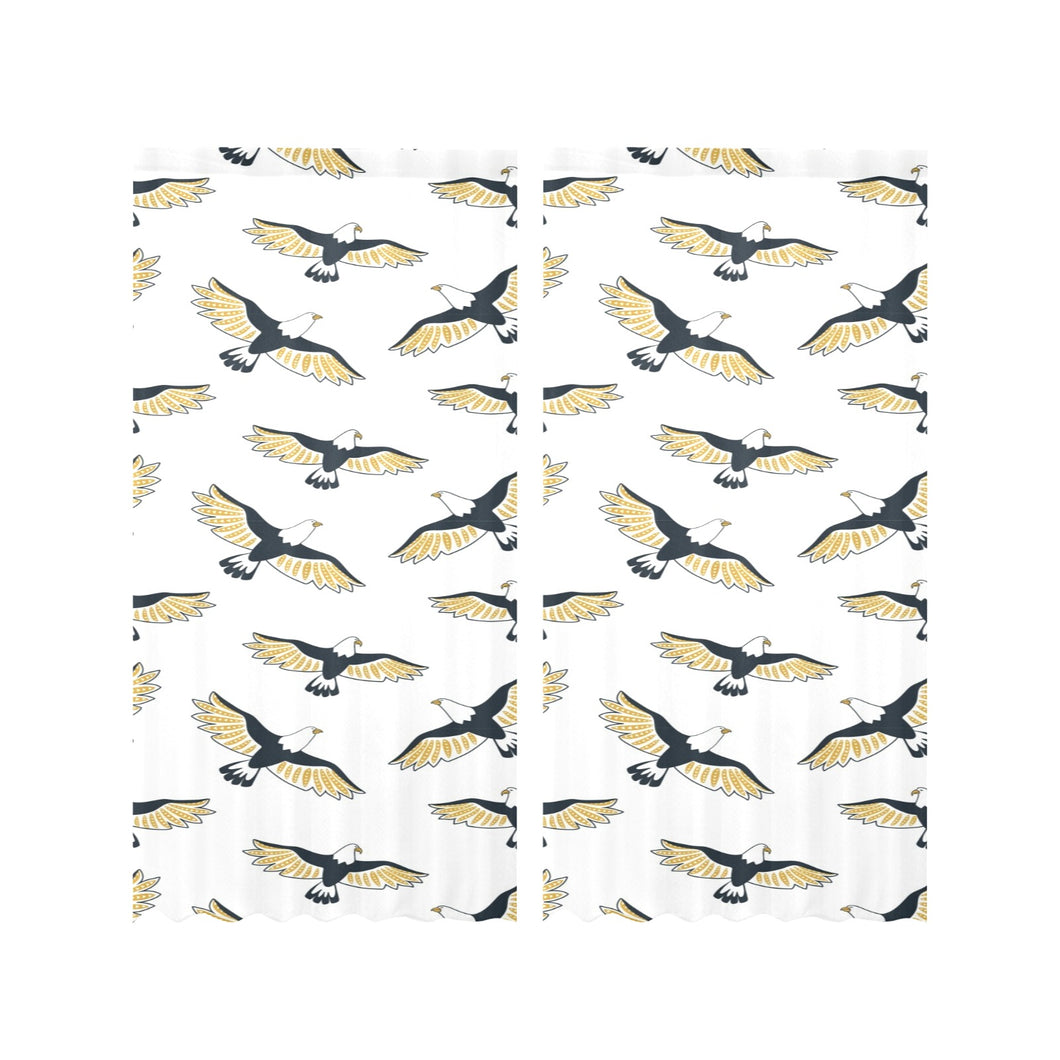 Eagle Pattern Print Design 03 Gauze Curtain