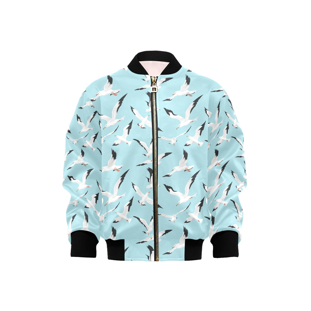 Seagull Pattern Print Design 01 Kids' Boys' Girls' Bomber Jacket