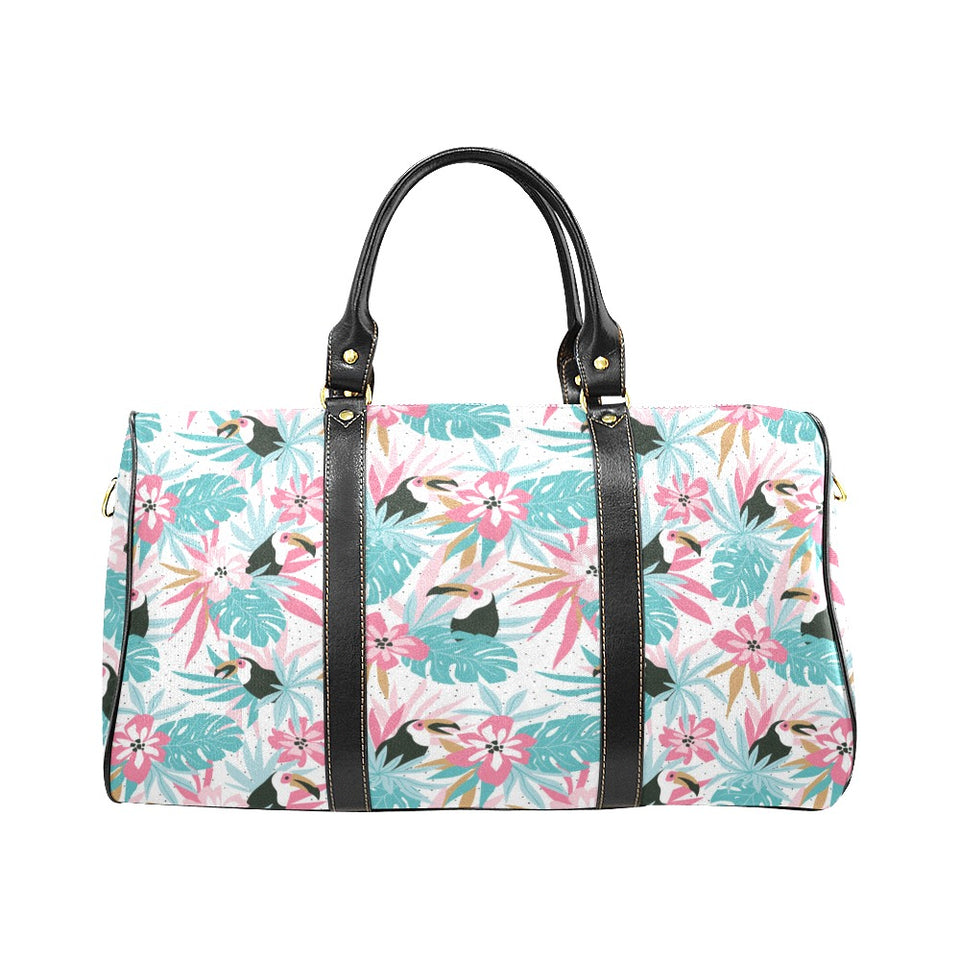 Toucan tropical flower leave pattern Travel Bag