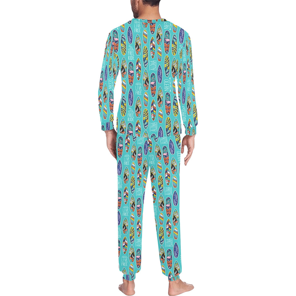 Surfboard Pattern Print Design 05 Men's All Over Print Pajama