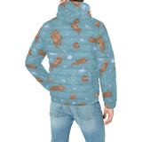 Sea otters pattern Men's Padded Hooded Jacket