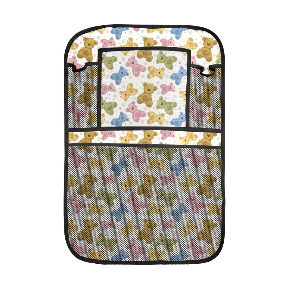 Teddy Bear Pattern Print Design 01 Car Seat Back Organizer