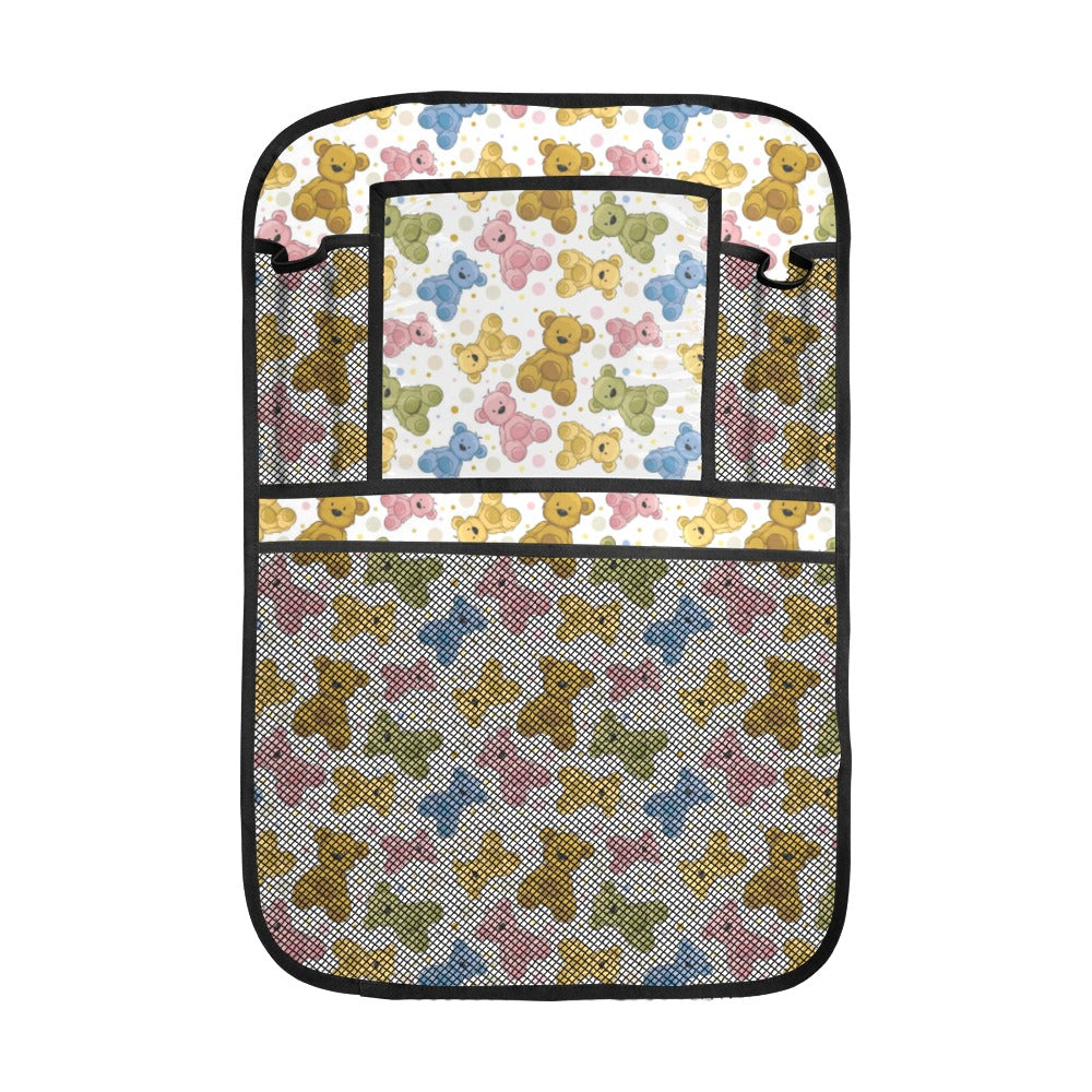 Teddy Bear Pattern Print Design 01 Car Seat Back Organizer