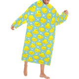 Duck Pattern Print Design 03 Blanket Robe with Sleeves