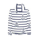 Anchor rope nautical pattern Men's Padded Hooded Jacket