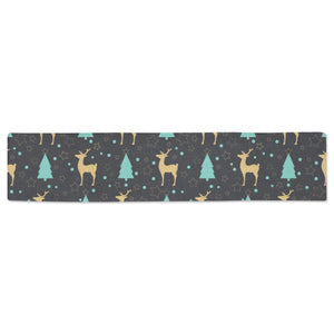 Deers star tree pattern Table Runner