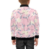 Japanese crane rose pattern Kids' Boys' Girls' Bomber Jacket