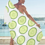 Cucumber slices pattern Beach Towel