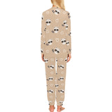 Cute raccoon heart pattern Women's All Over Print Pajama Set