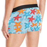 Blue red orange starfish pattern Men's All Over Print Boxer Briefs Men's Underwear