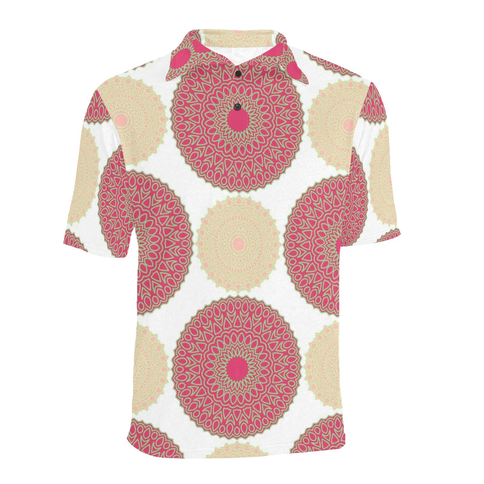 Circle indian pattern Men's All Over Print Polo Shirt
