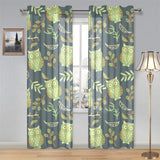 Cute owls leaves pattern Gauze Curtain