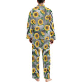 sunflowers ribbon background Men's Long Pajama Set