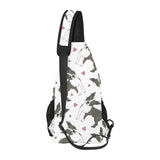 Boston terrier dog hearts vector pattern All Over Print Chest Bag