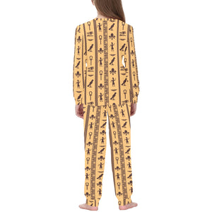Egypt Hieroglyphics Pattern Print Design 02 Kids' Boys' Girls' All Over Print Pajama Set