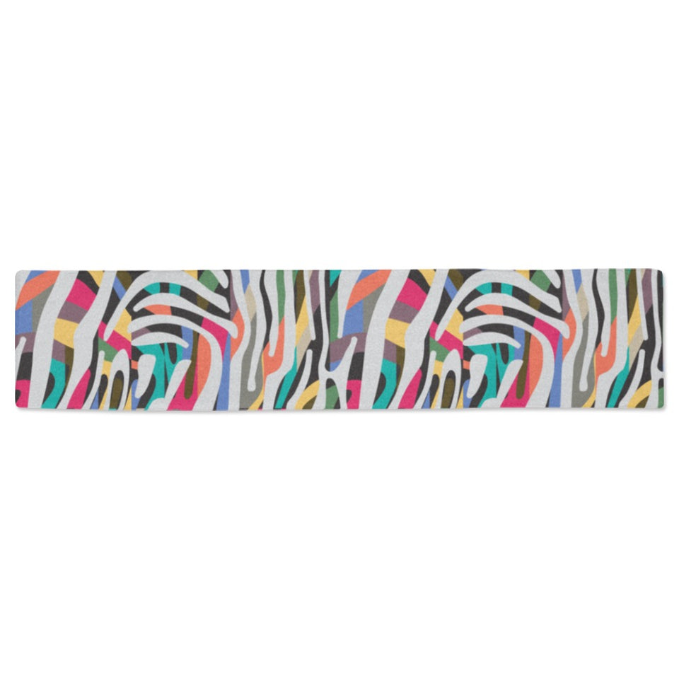 Colorful zebra skin pattern Table Runner