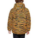 Bengal tigers skin print pattern background Kids' Boys' Girls' Padded Hooded Jacket