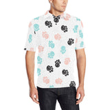 Dog Paws Pattern Print Design 04 Men's All Over Print Polo Shirt