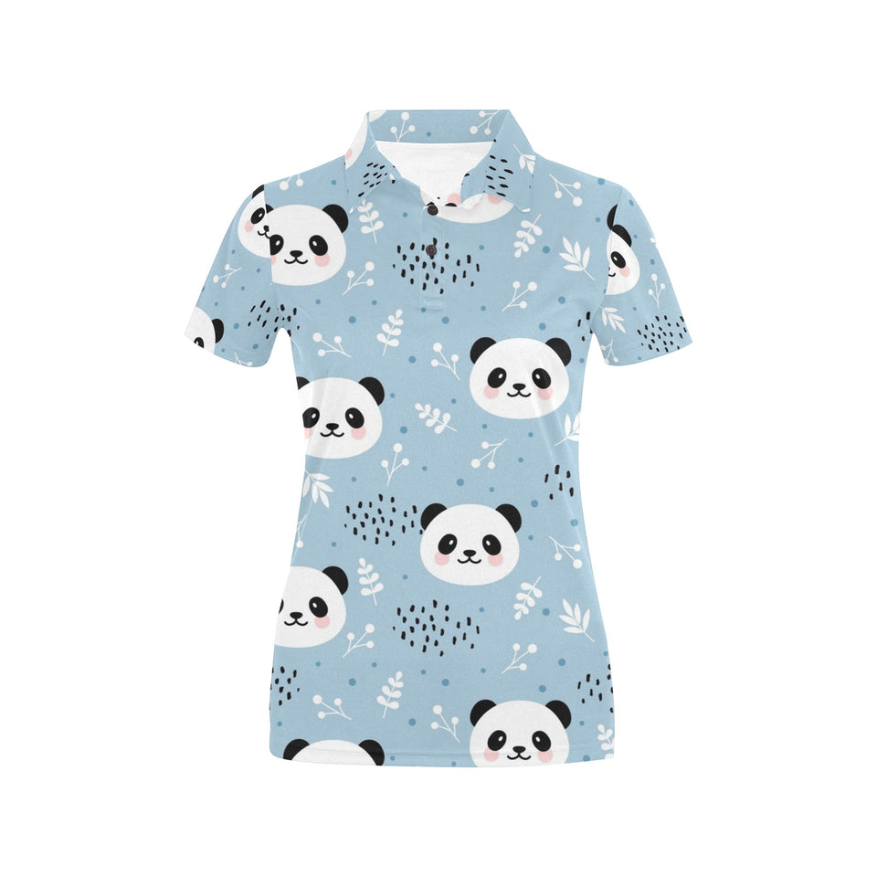 Cute panda pattern Women's All Over Print Polo Shirt