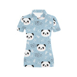 Cute panda pattern Women's All Over Print Polo Shirt