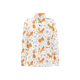 cute tribal fox pattern Women's Long Sleeve Polo Shirt