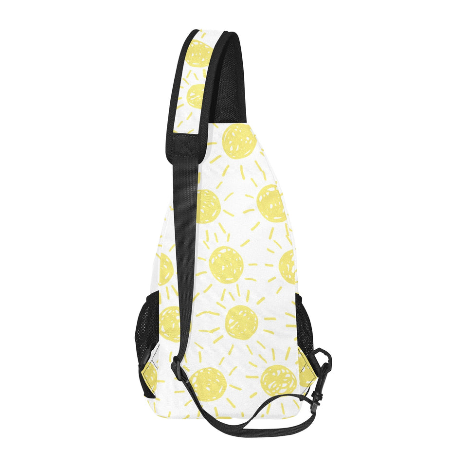 hand drawn sun pattern All Over Print Chest Bag