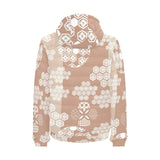 Beautiful hexagon japanese pattern Men's Padded Hooded Jacket