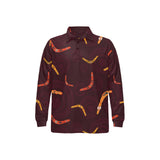 Boomerang Australian aboriginal ornament circle bl Men's Long Sleeve Polo Shirt