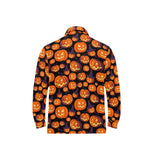 Halloween Pumpkin pattern Men's Long Sleeve Polo Shirt