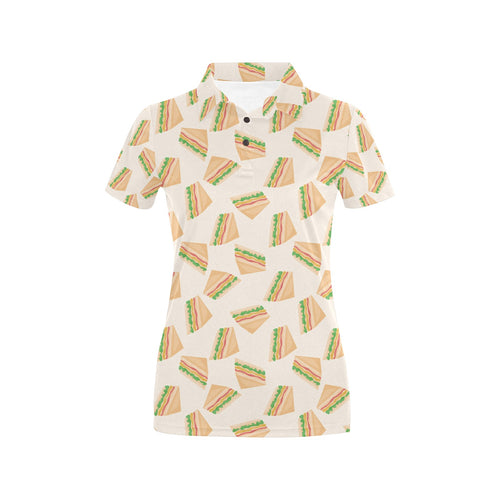 Sandwich Pattern Print Design 01 Women's All Over Print Polo Shirt