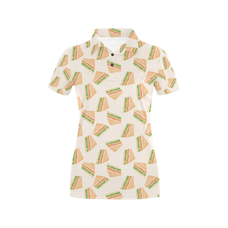 Sandwich Pattern Print Design 01 Women's All Over Print Polo Shirt