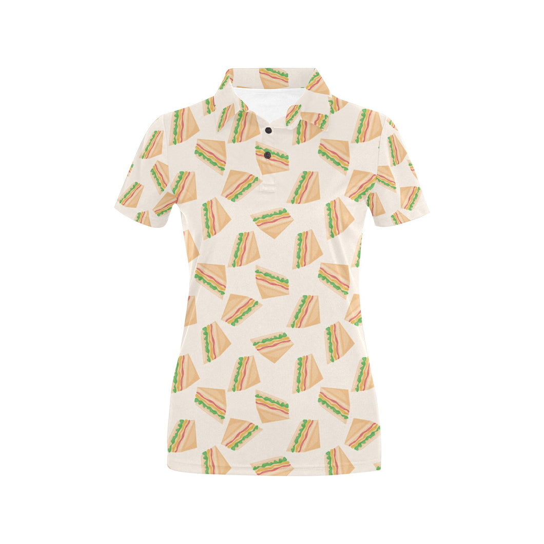 Sandwich Pattern Print Design 01 Women's All Over Print Polo Shirt