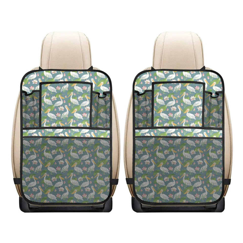Pelican Pattern Print Design 04 Car Seat Back Organizer