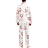 Daruma japanese wooden doll cherry blossom flower Men's Long Pajama Set