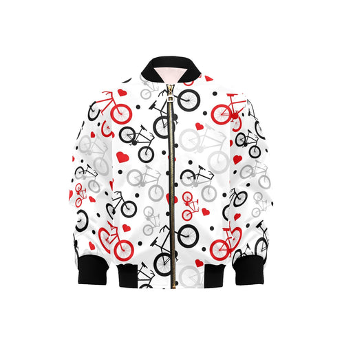 Bicycle Pattern Print Design 04 Kids' Boys' Girls' Bomber Jacket