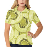 Sliced kiwi pattern Women's All Over Print Polo Shirt